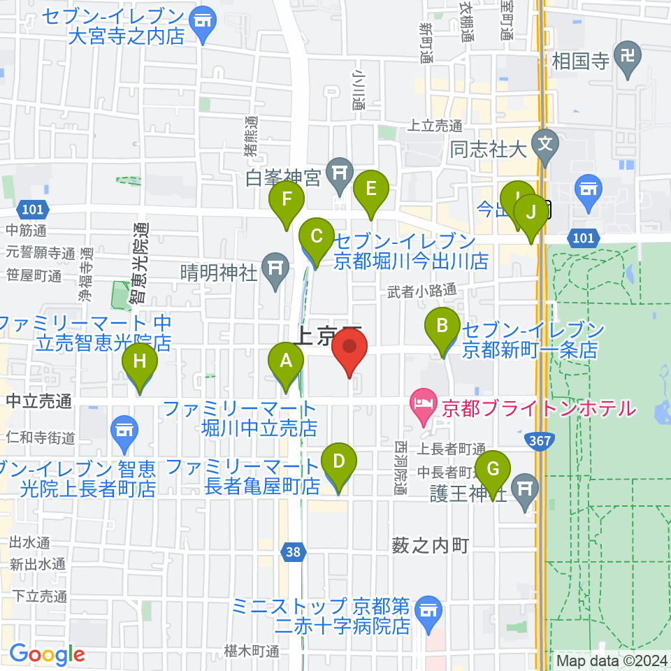 樂美術館周辺のコンビニエンスストア一覧地図