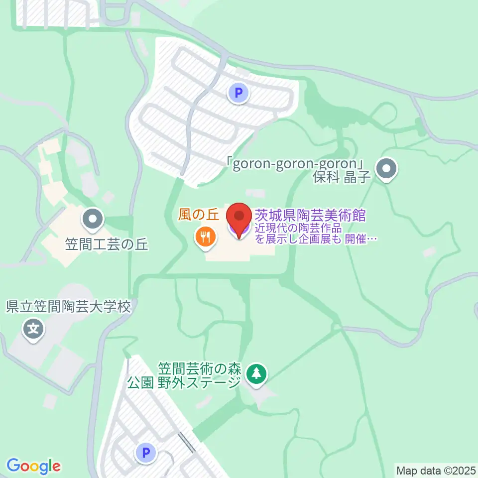 茨城県陶芸美術館周辺のコンビニエンスストア一覧地図