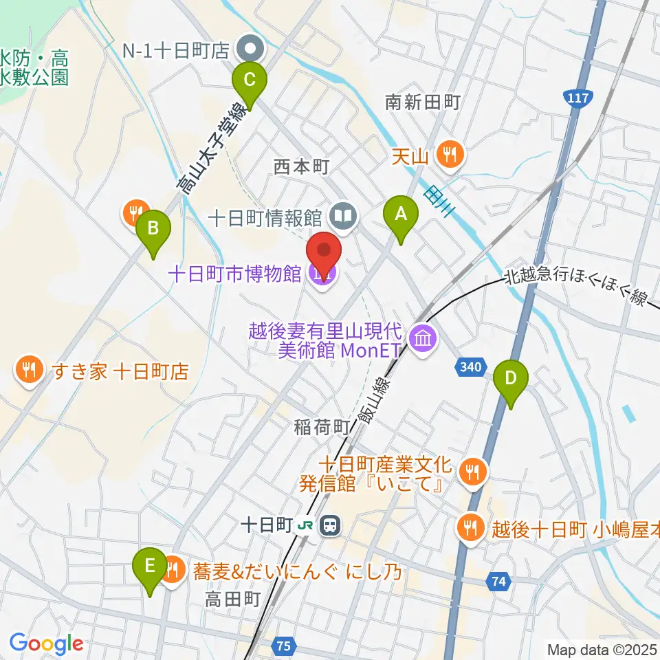十日町市博物館周辺のコンビニエンスストア一覧地図