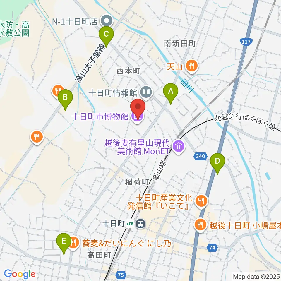 十日町市博物館周辺のコンビニエンスストア一覧地図
