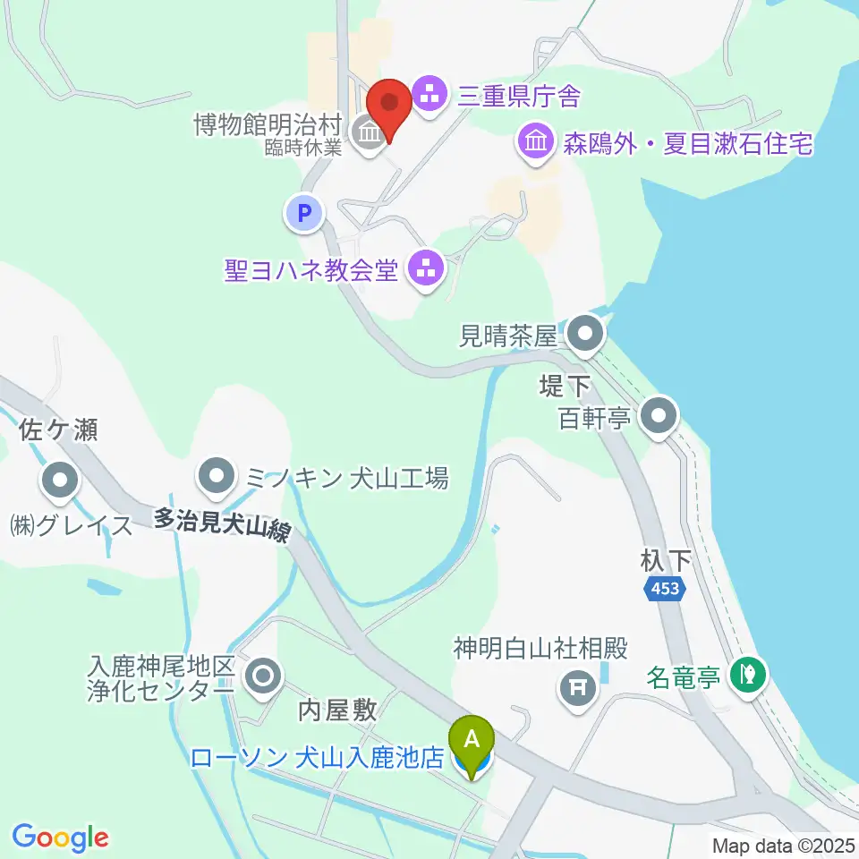 博物館明治村周辺のコンビニエンスストア一覧地図