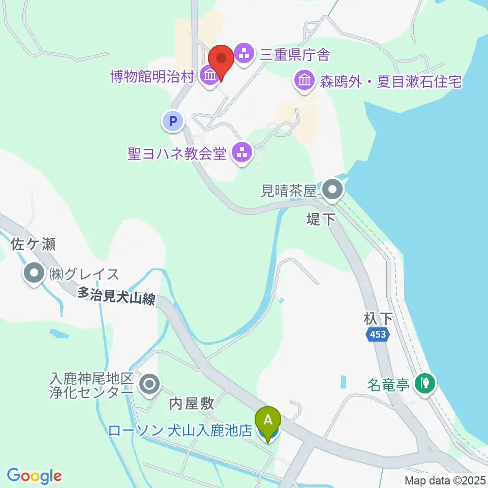博物館明治村周辺のコンビニエンスストア一覧地図