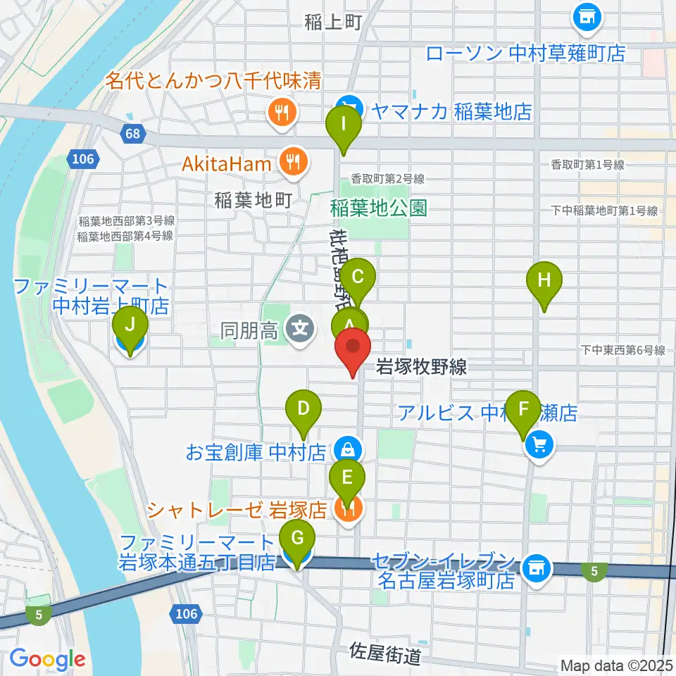 大一美術館周辺のコンビニエンスストア一覧地図