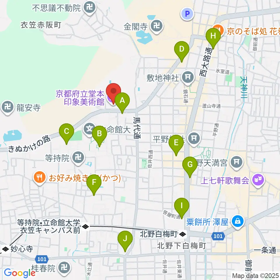 堂本印象美術館周辺のコンビニエンスストア一覧地図