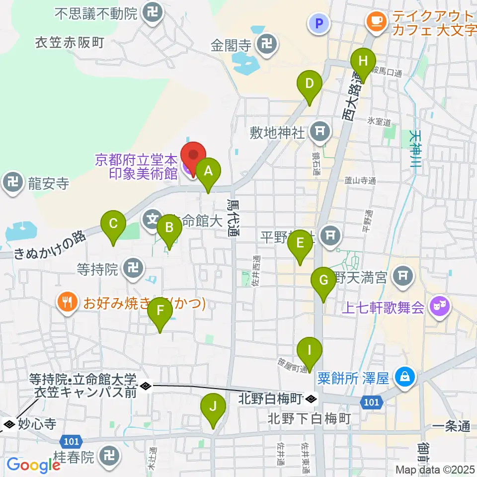 堂本印象美術館周辺のコンビニエンスストア一覧地図