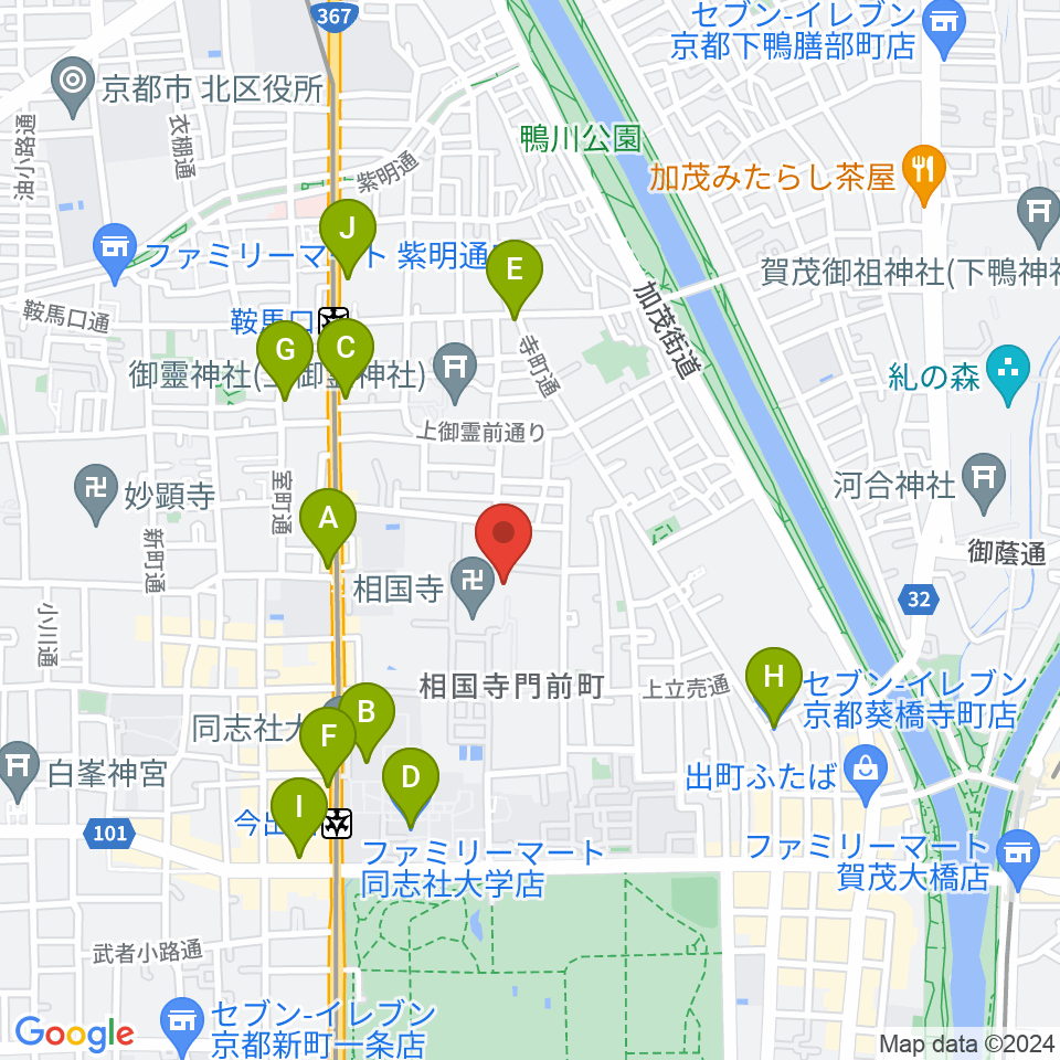 承天閣美術館周辺のコンビニエンスストア一覧地図