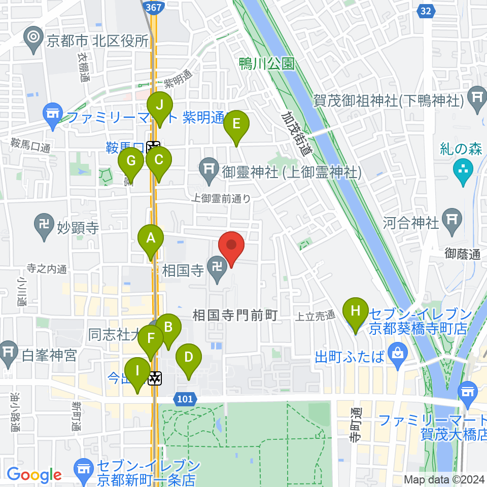 承天閣美術館周辺のコンビニエンスストア一覧地図