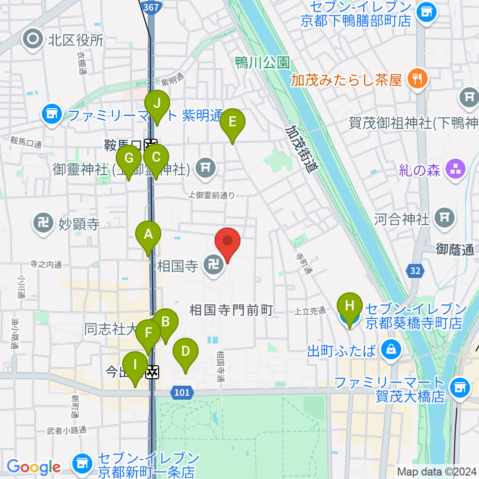 承天閣美術館周辺のコンビニエンスストア一覧地図