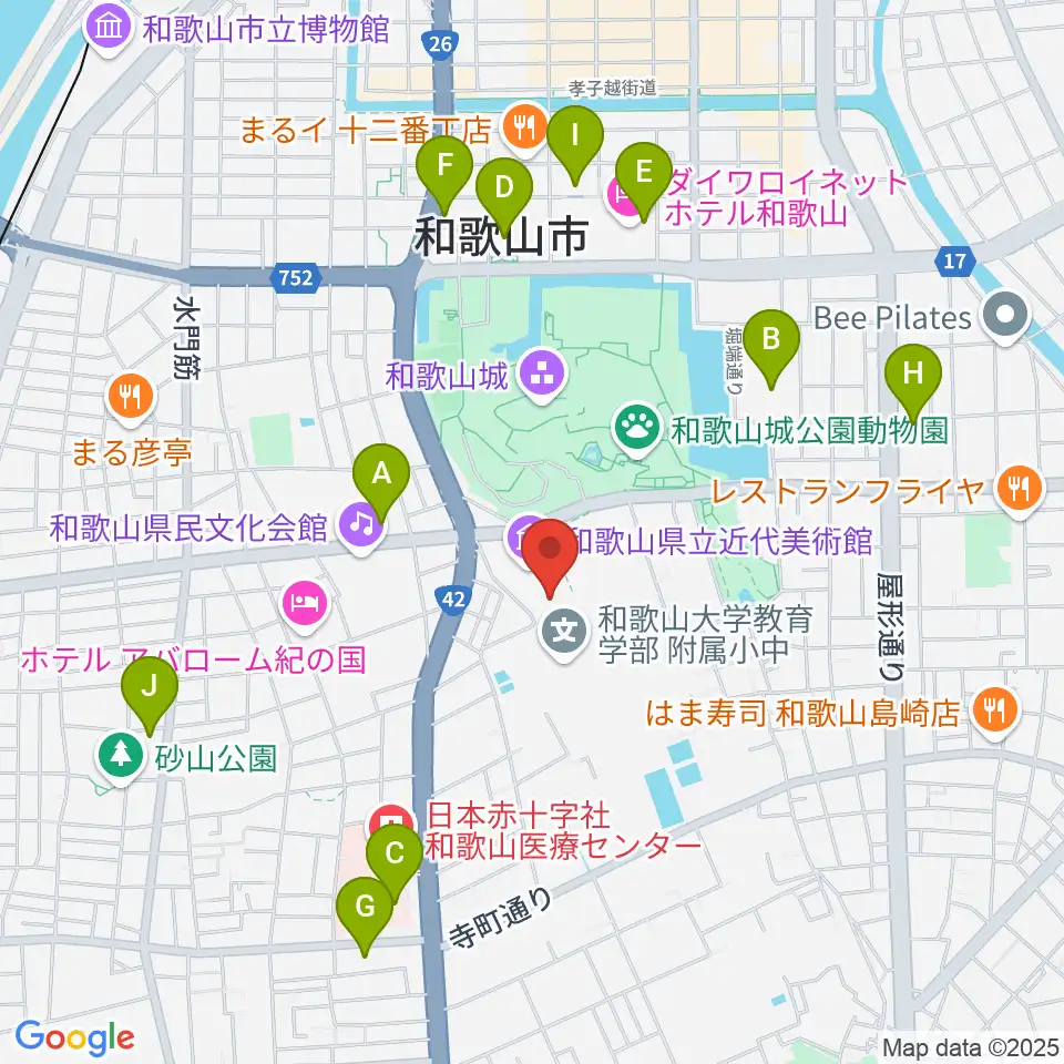 和歌山県立博物館周辺のコンビニエンスストア一覧地図
