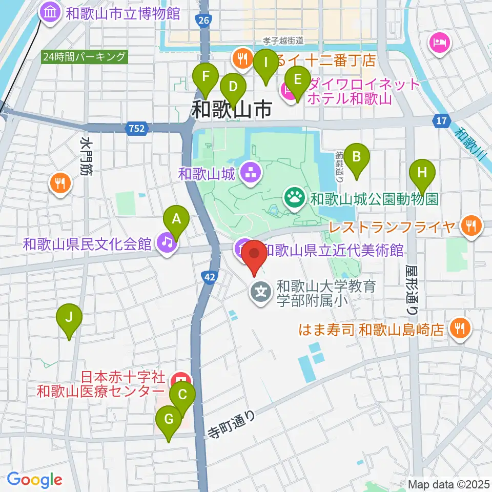 和歌山県立博物館周辺のコンビニエンスストア一覧地図