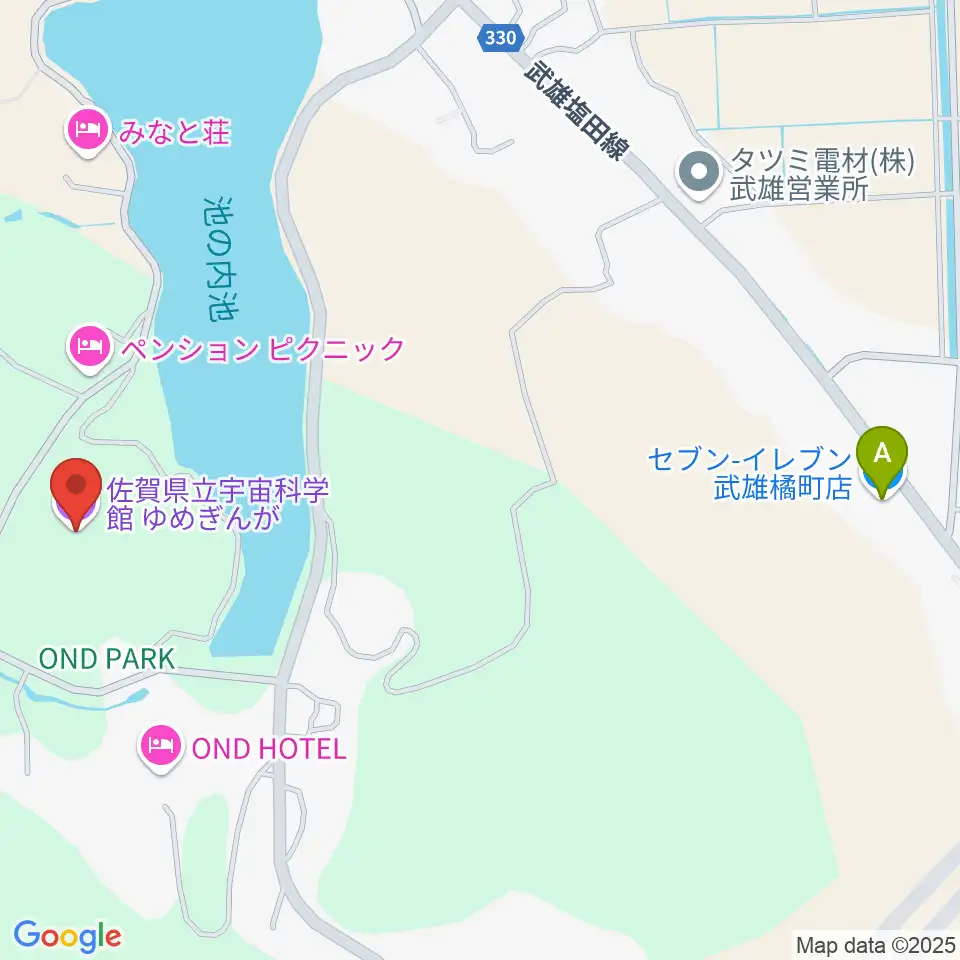 佐賀県立宇宙科学館ゆめぎんが周辺のコンビニエンスストア一覧地図