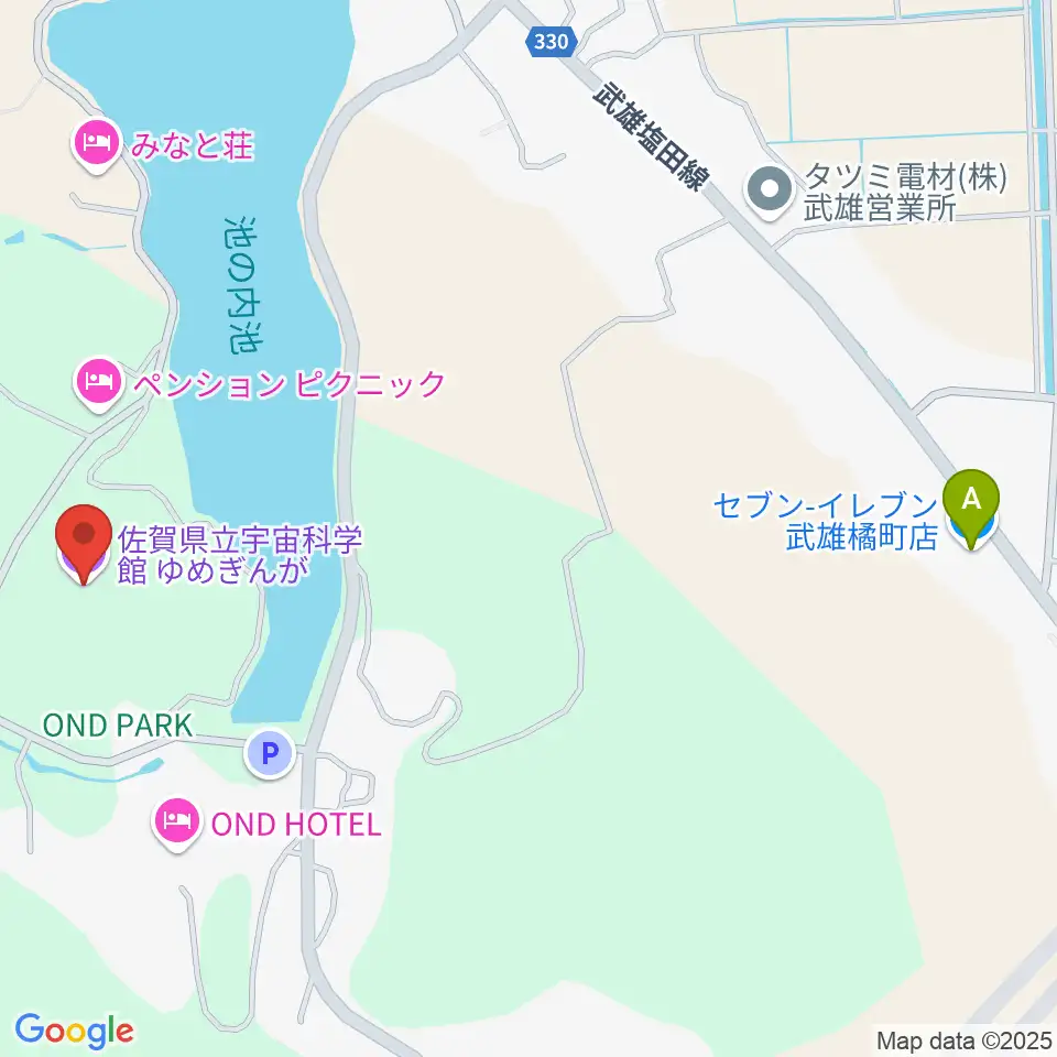 佐賀県立宇宙科学館ゆめぎんが周辺のコンビニエンスストア一覧地図