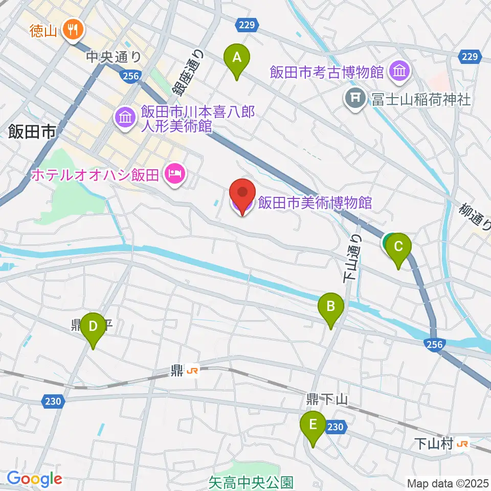 飯田市美術博物館周辺のコンビニエンスストア一覧地図