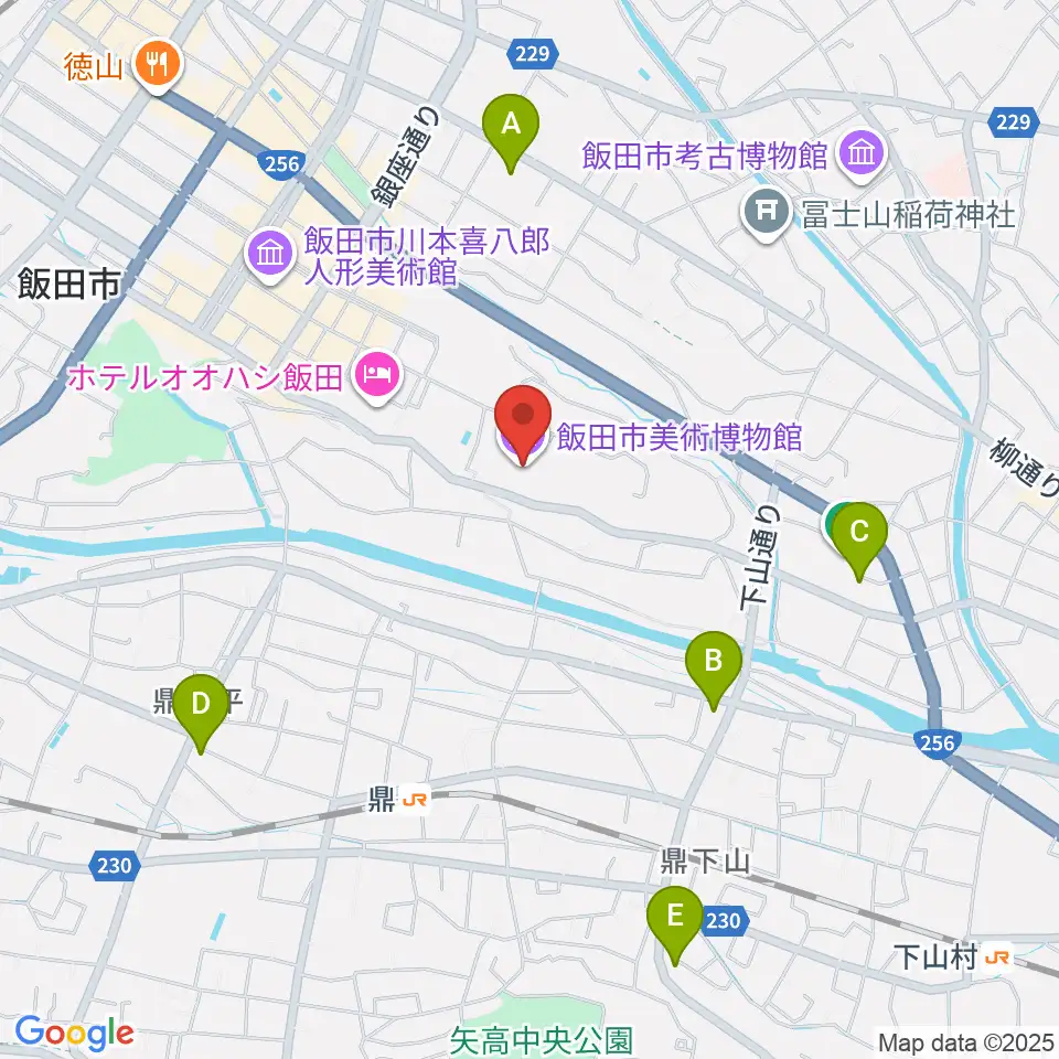 飯田市美術博物館周辺のコンビニエンスストア一覧地図