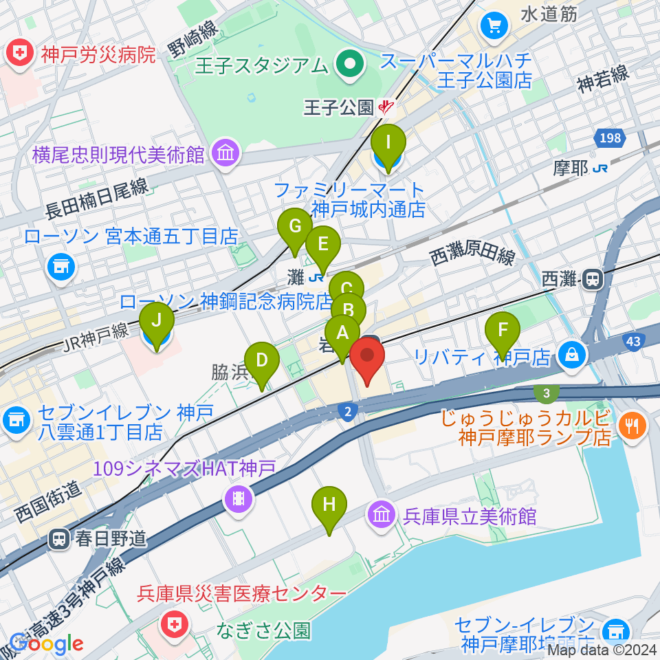 BBプラザ美術館周辺のコンビニエンスストア一覧地図