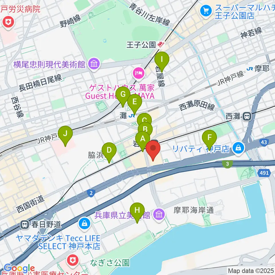 BBプラザ美術館周辺のコンビニエンスストア一覧地図