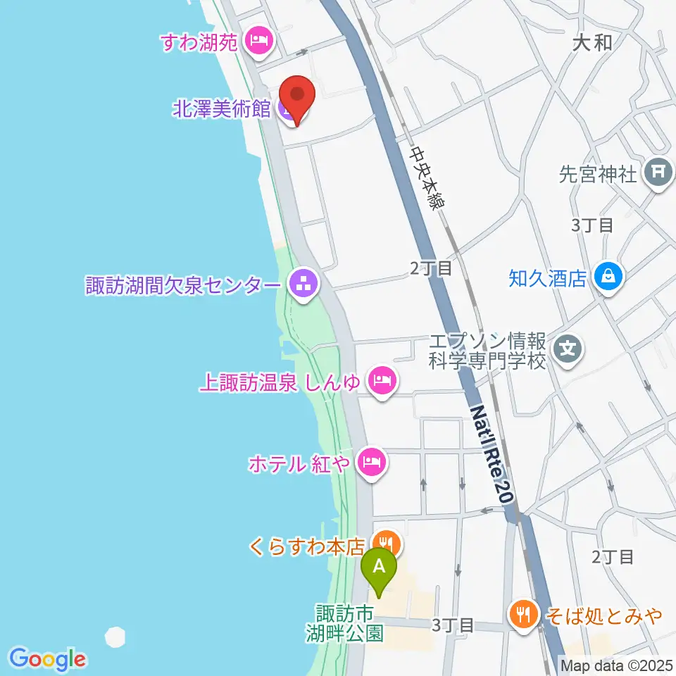 北澤美術館周辺のコンビニエンスストア一覧地図