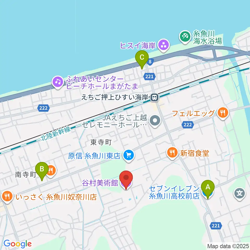 谷村美術館周辺のコンビニエンスストア一覧地図