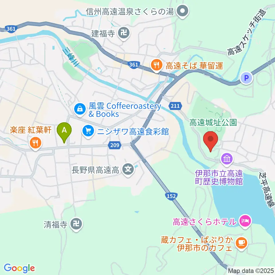 信州高遠美術館周辺のコンビニエンスストア一覧地図