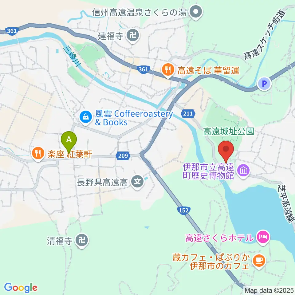 信州高遠美術館周辺のコンビニエンスストア一覧地図