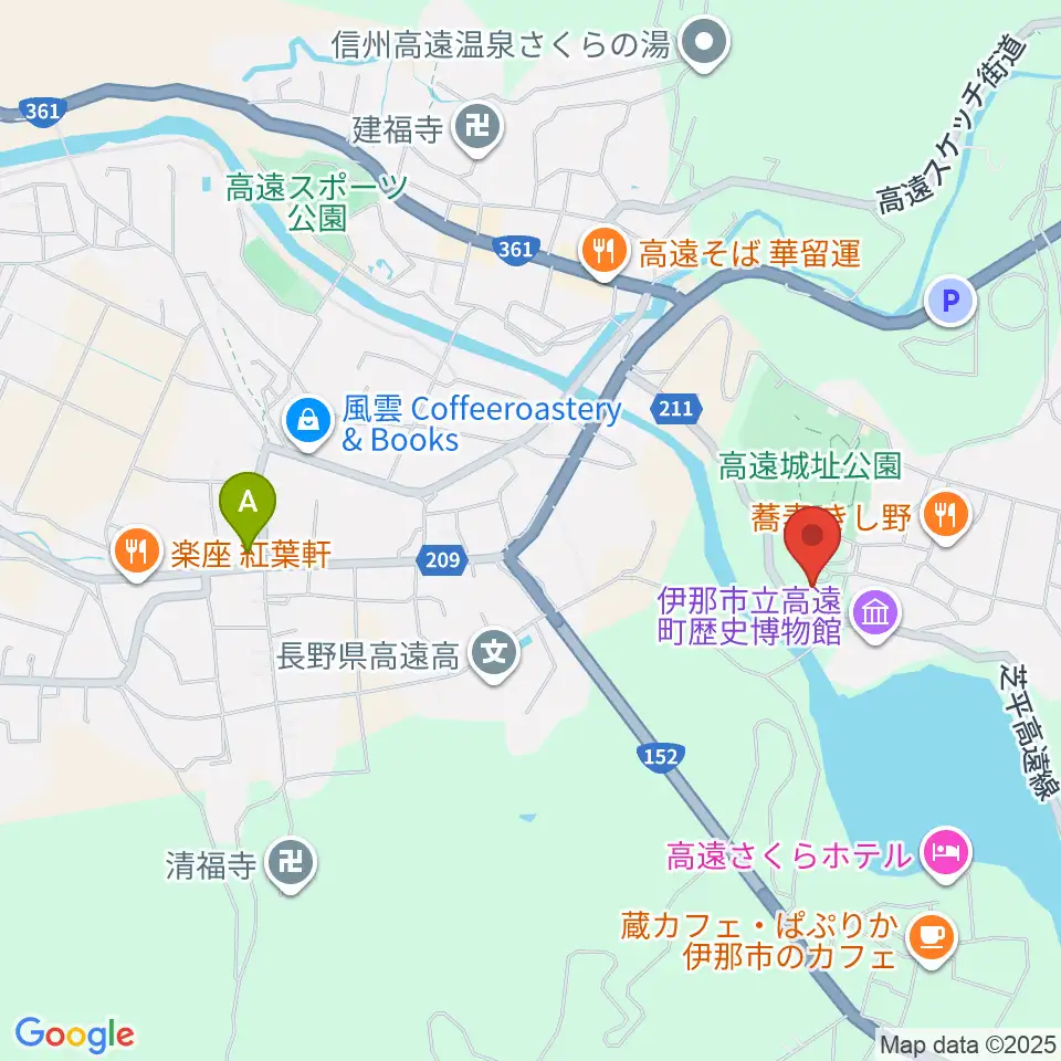 信州高遠美術館周辺のコンビニエンスストア一覧地図