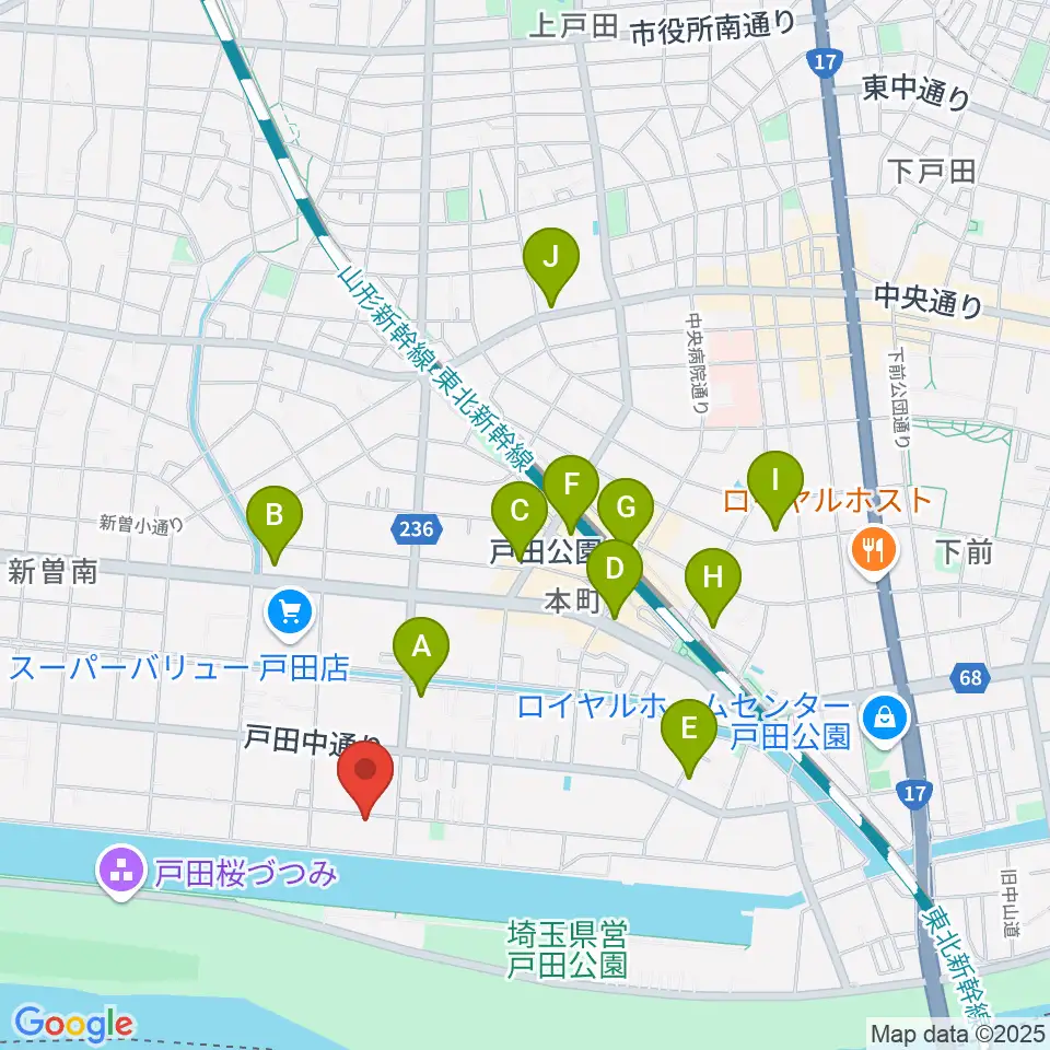 スタジオパークサイド周辺のコンビニエンスストア一覧地図
