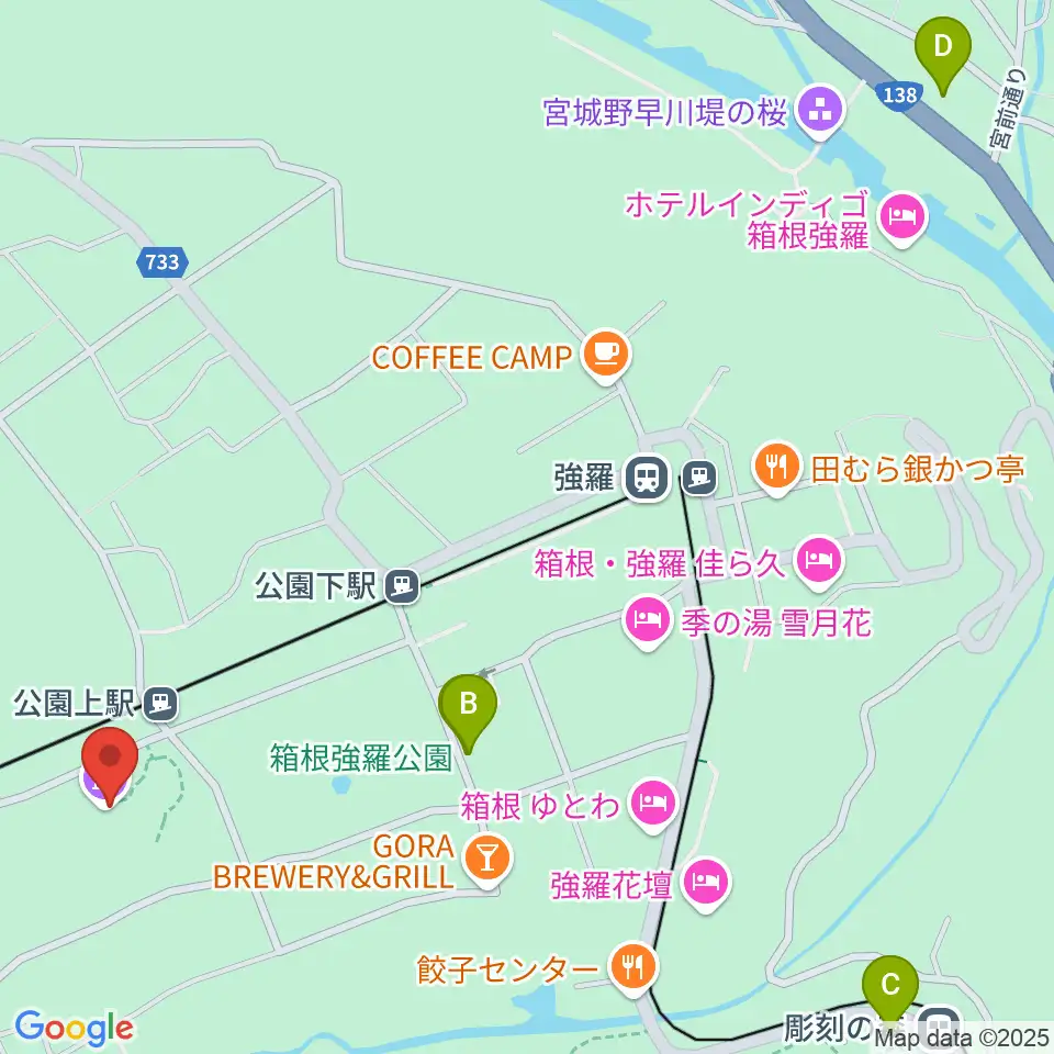 箱根美術館周辺のコンビニエンスストア一覧地図