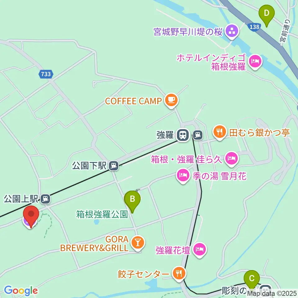 箱根美術館周辺のコンビニエンスストア一覧地図