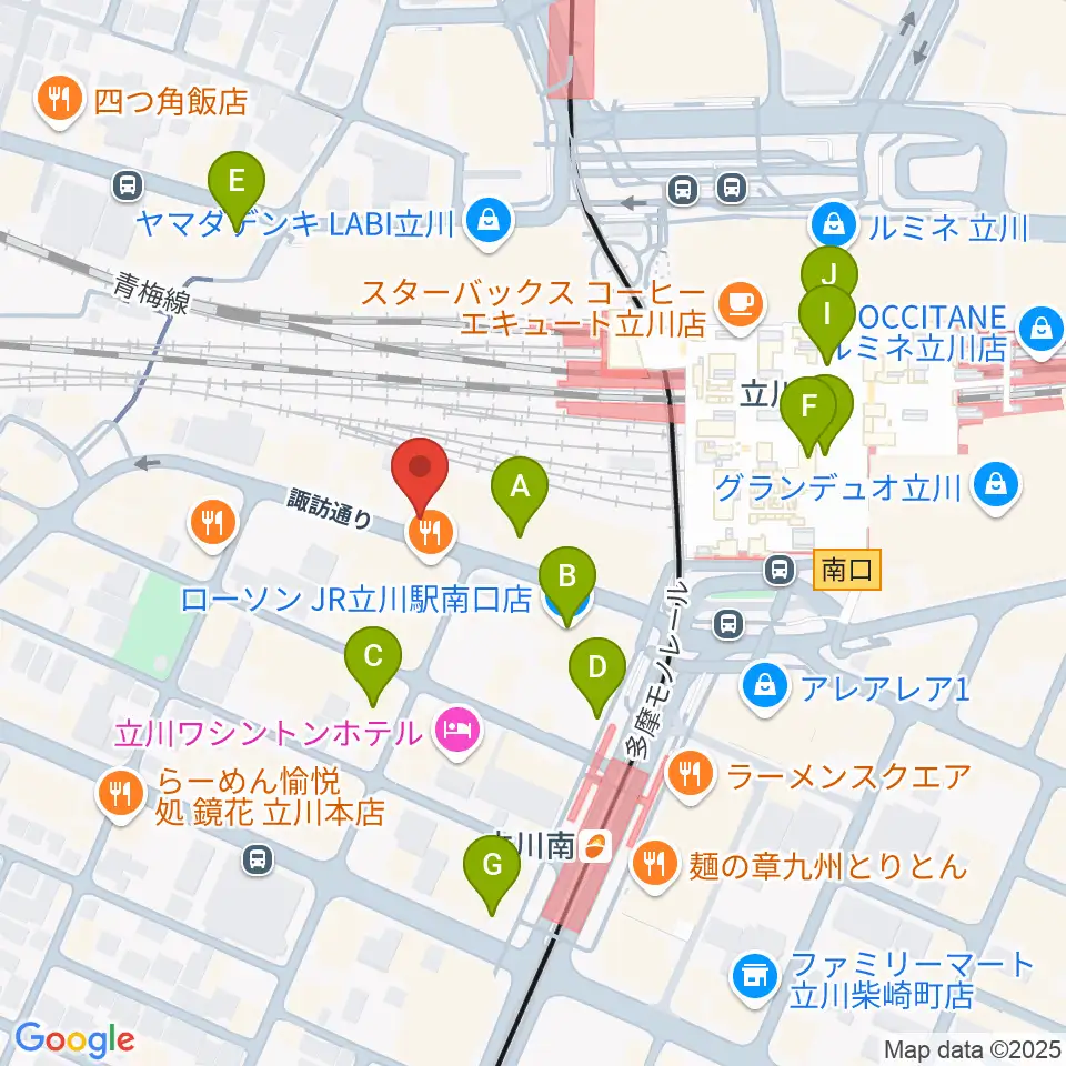 立川スタジオネイ周辺のコンビニエンスストア一覧地図