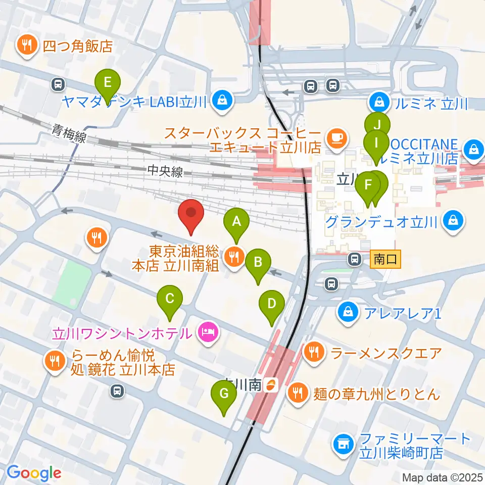 立川スタジオネイ周辺のコンビニエンスストア一覧地図