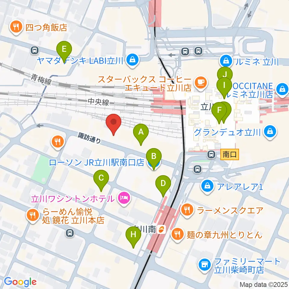 立川スタジオネイ周辺のコンビニエンスストア一覧地図