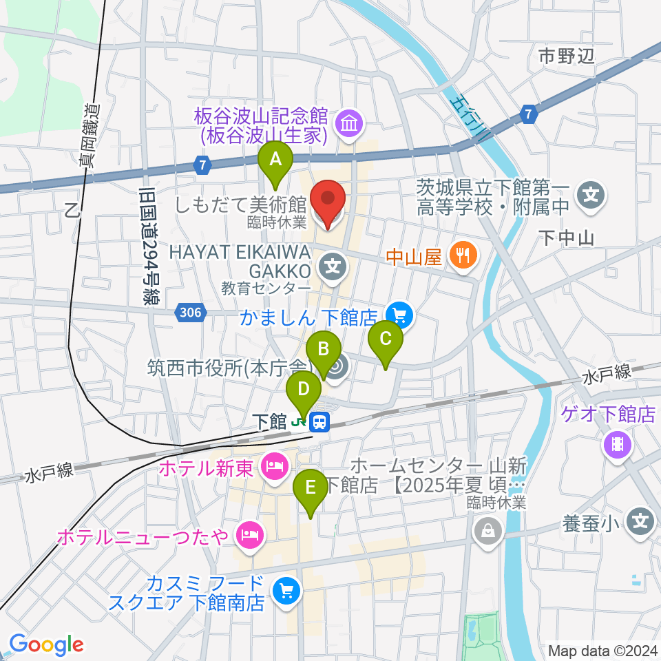 しもだて美術館周辺のコンビニエンスストア一覧地図