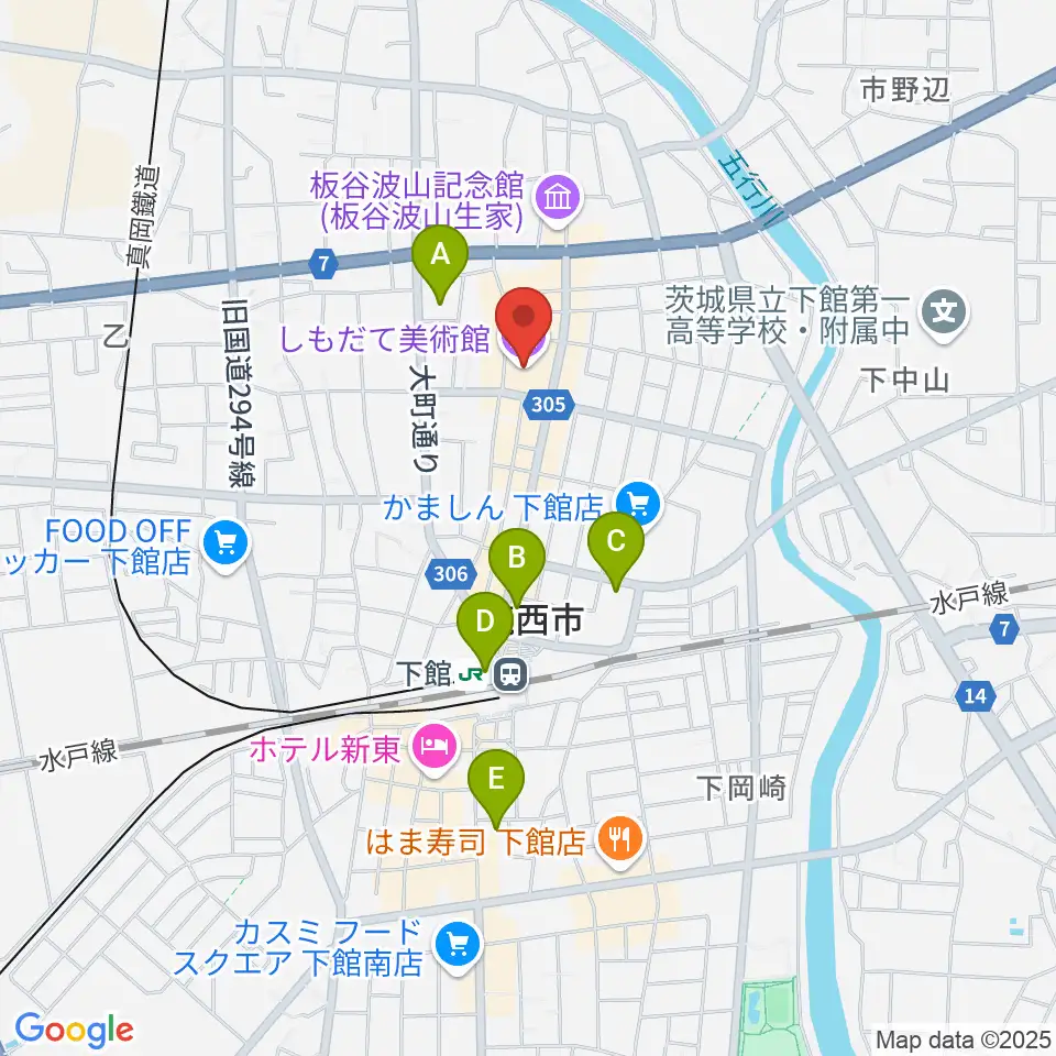 しもだて美術館周辺のコンビニエンスストア一覧地図