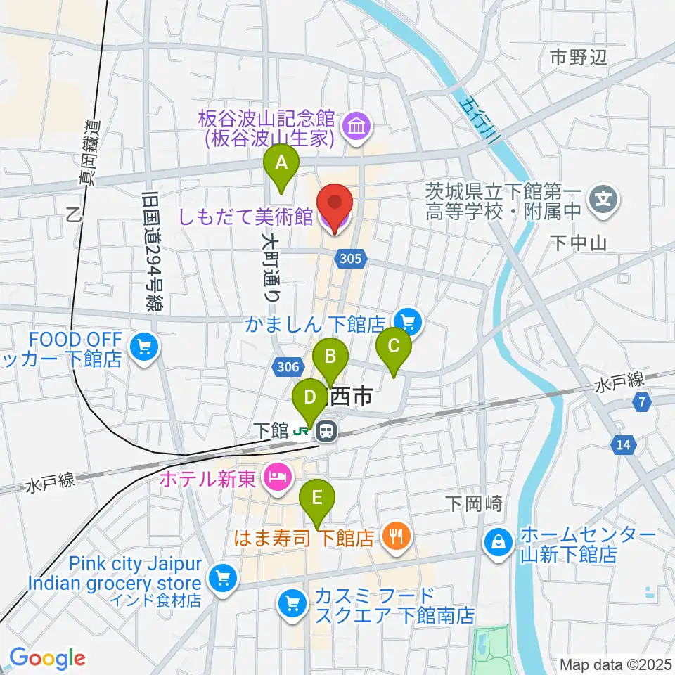 しもだて美術館周辺のコンビニエンスストア一覧地図