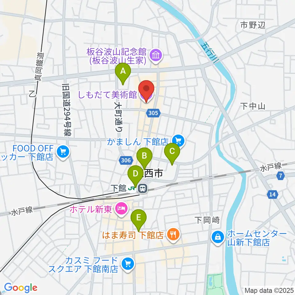 しもだて美術館周辺のコンビニエンスストア一覧地図