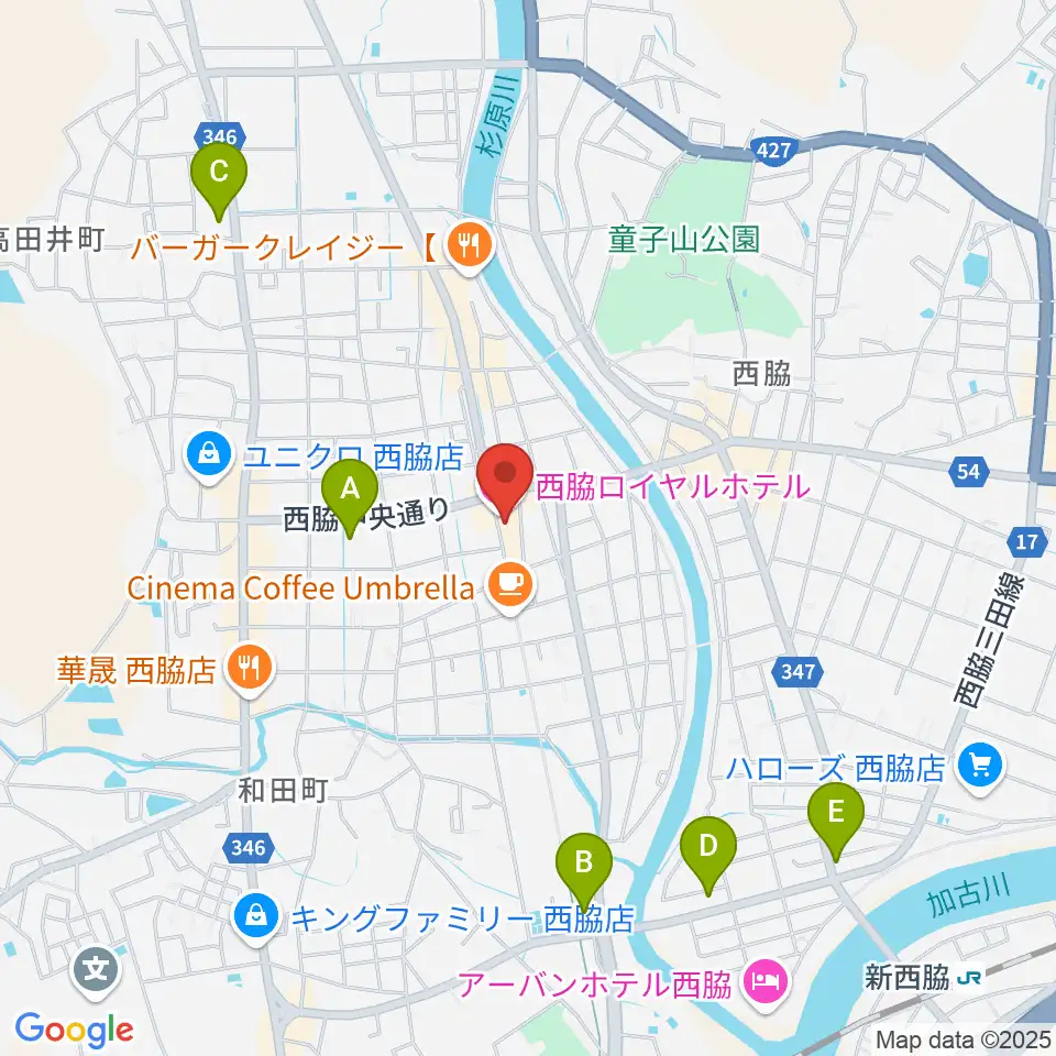 西脇市立音楽ホール アピカホール周辺のコンビニエンスストア一覧地図