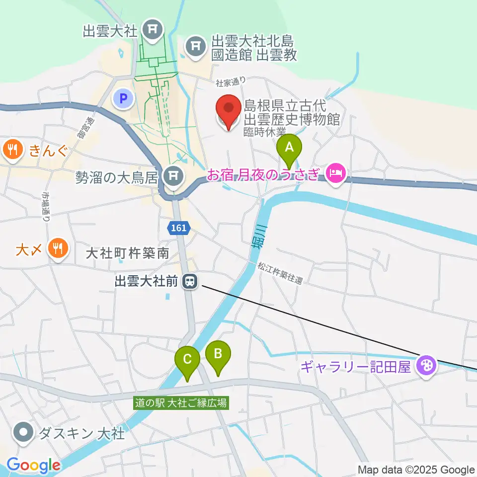 島根県立古代出雲歴史博物館周辺のコンビニエンスストア一覧地図