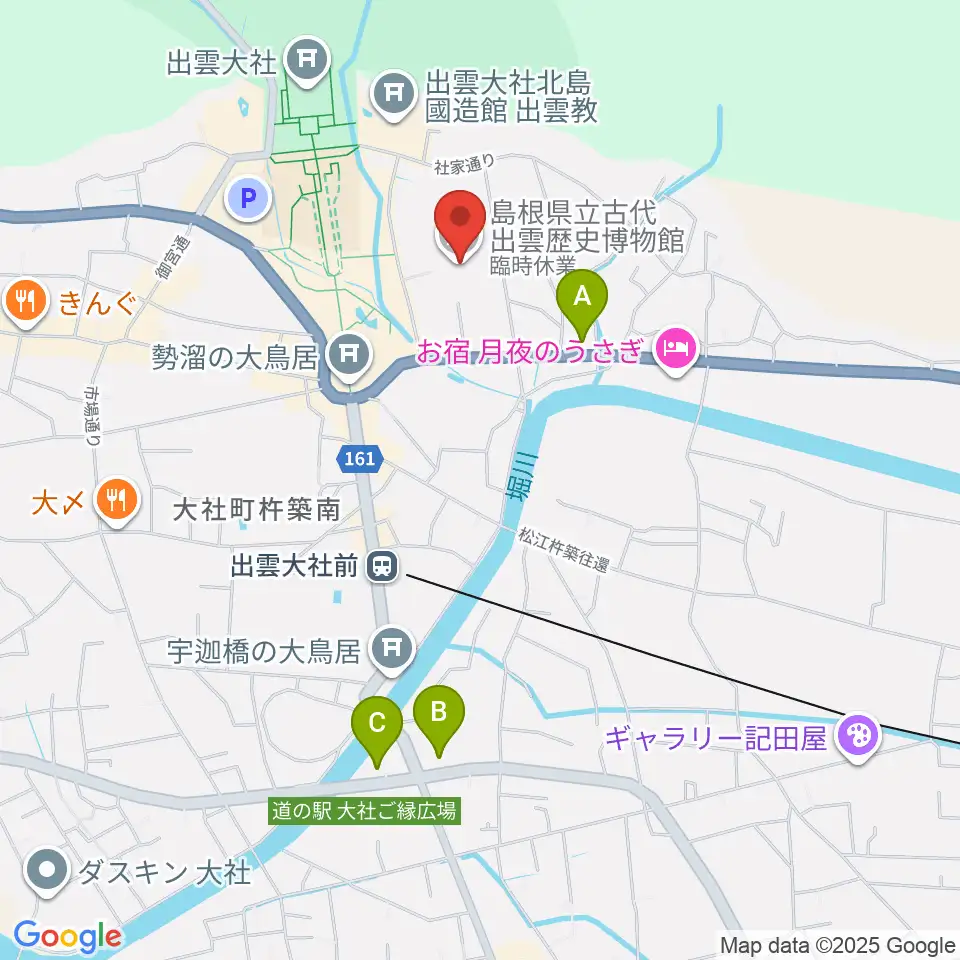 島根県立古代出雲歴史博物館周辺のコンビニエンスストア一覧地図