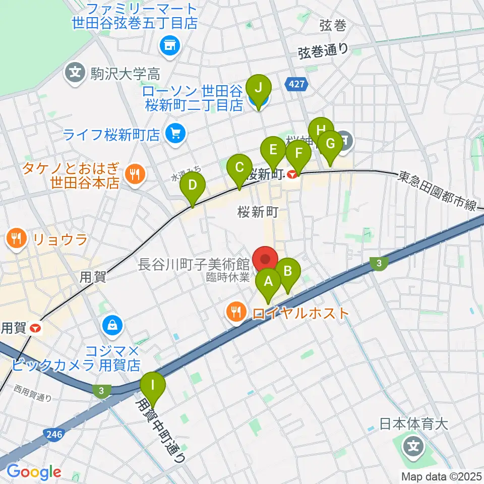 長谷川町子美術館・記念館周辺のコンビニエンスストア一覧地図