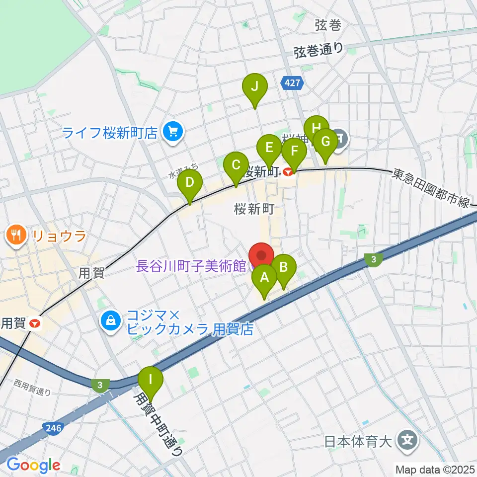 長谷川町子美術館・記念館周辺のコンビニエンスストア一覧地図