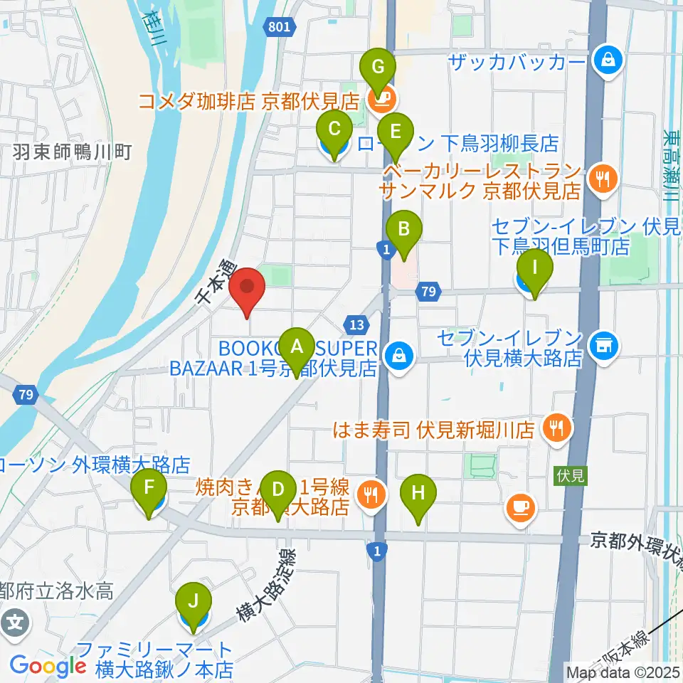 スタジオ・ウイット周辺のコンビニエンスストア一覧地図
