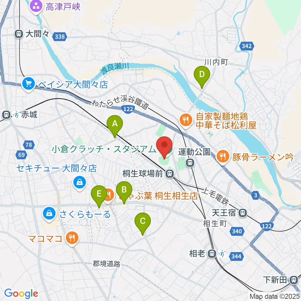 小倉クラッチ・スタジアム周辺のコンビニエンスストア一覧地図