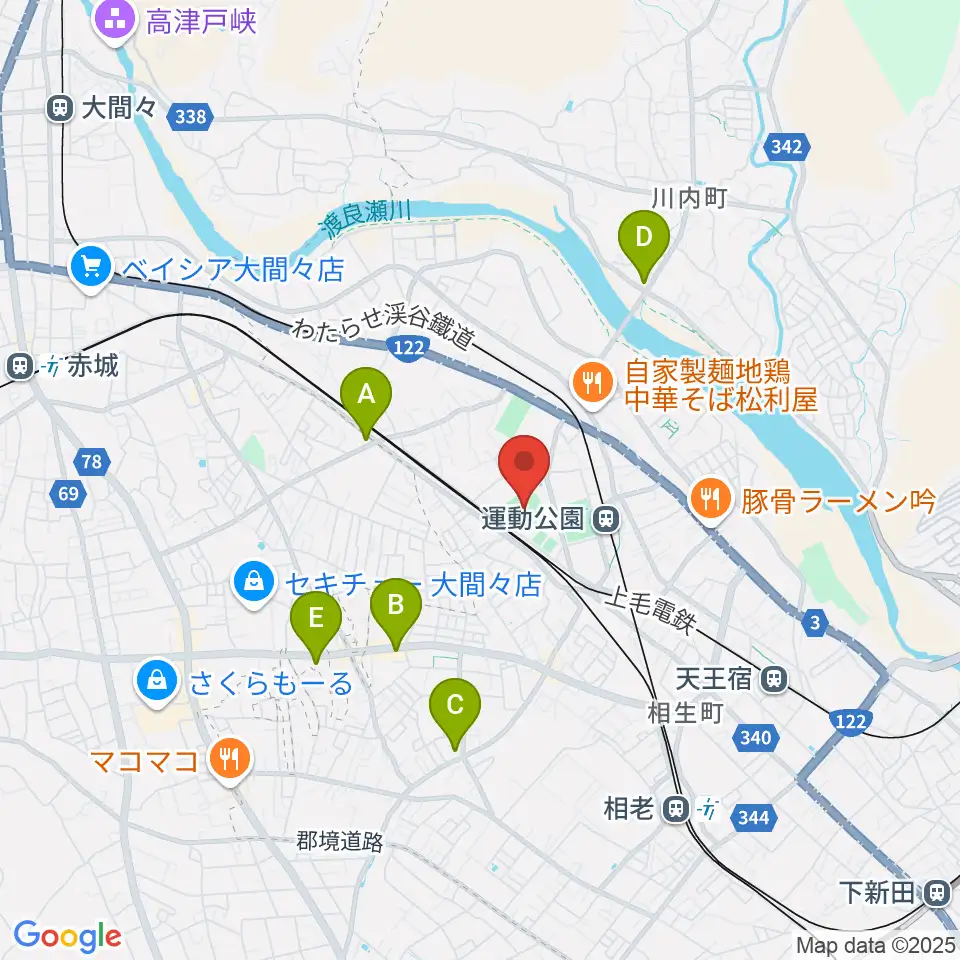 小倉クラッチ・スタジアム周辺のコンビニエンスストア一覧地図