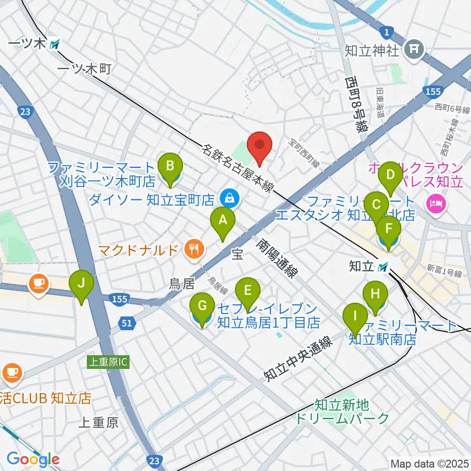 スギ薬局知立福祉アリーナ周辺のコンビニエンスストア一覧地図