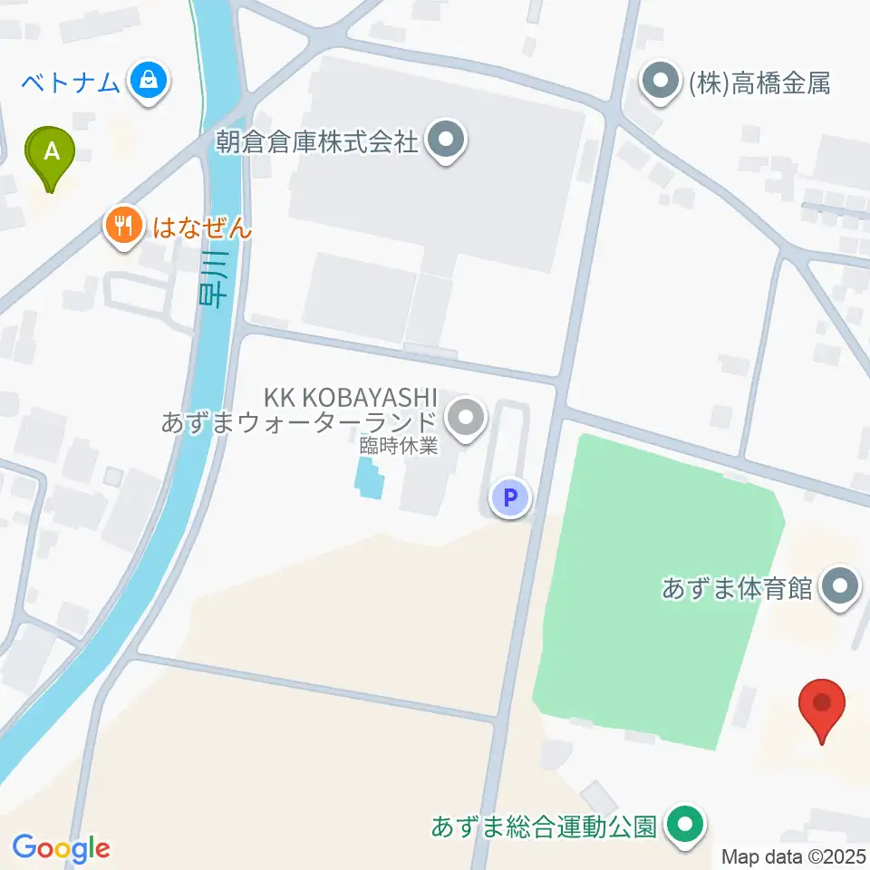 伊勢崎市あずまホール周辺のコンビニエンスストア一覧地図