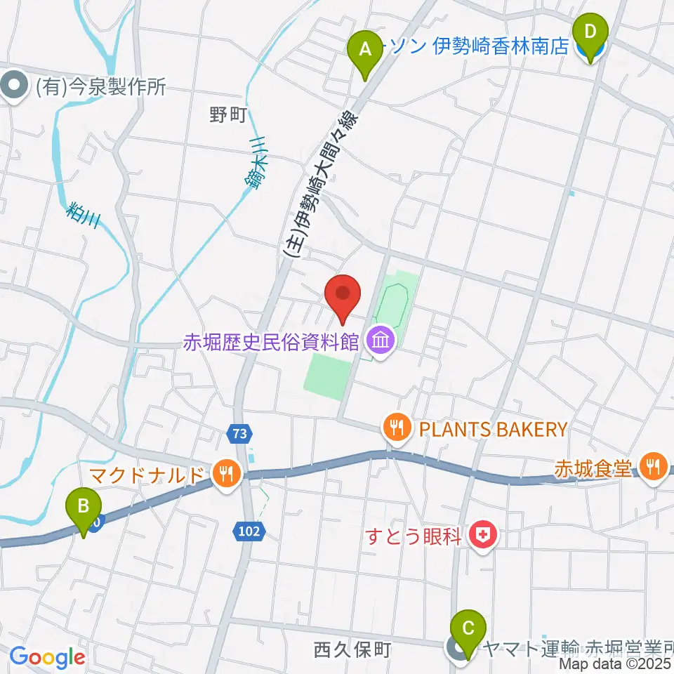 赤堀芸術文化プラザ周辺のコンビニエンスストア一覧地図