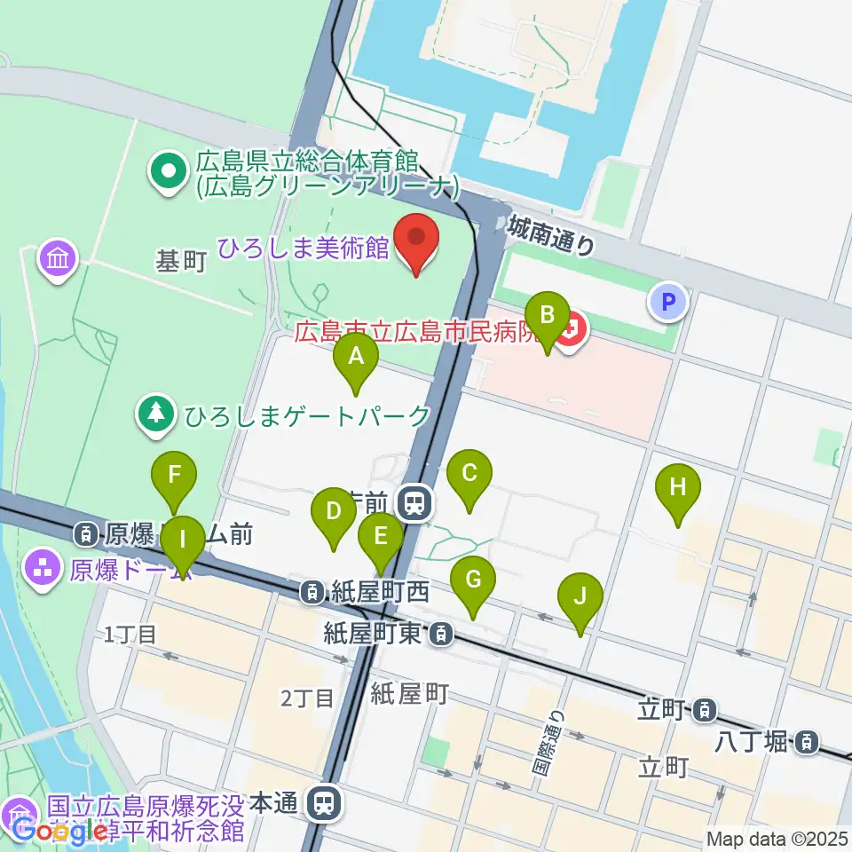 ひろしま美術館周辺のコンビニエンスストア一覧地図