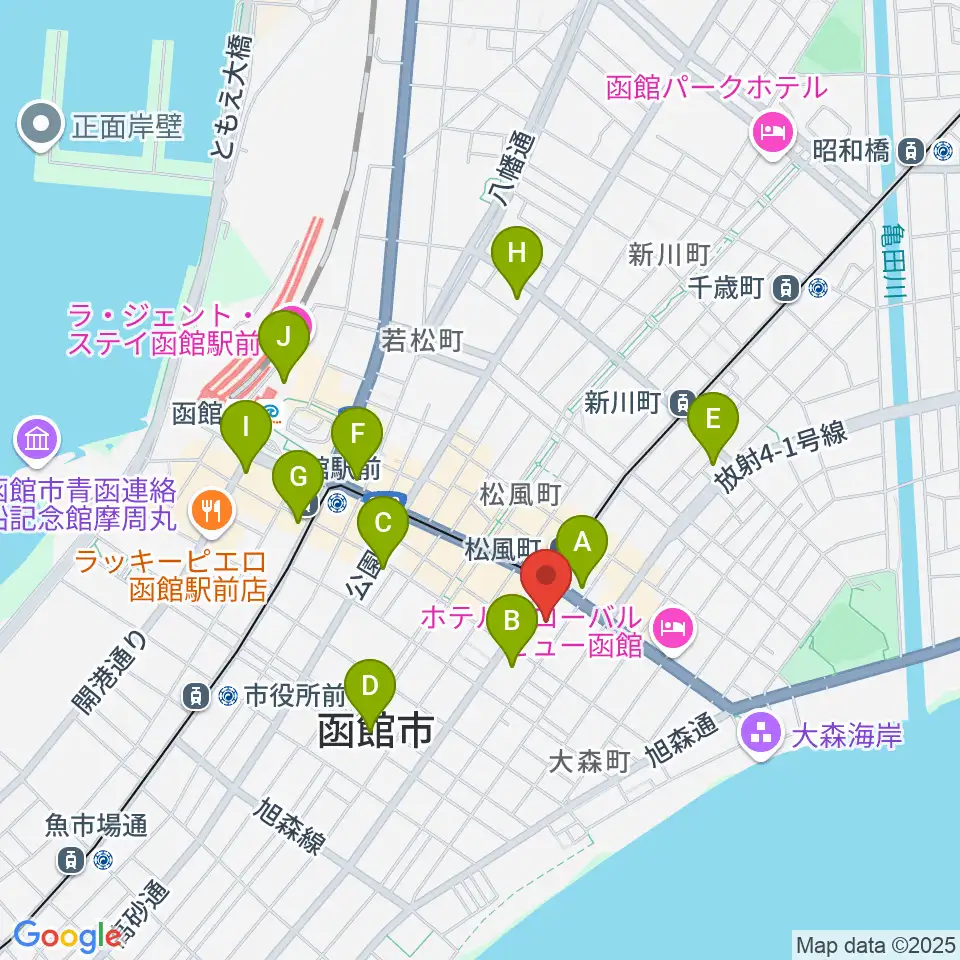 シネマ太陽函館周辺のコンビニエンスストア一覧地図