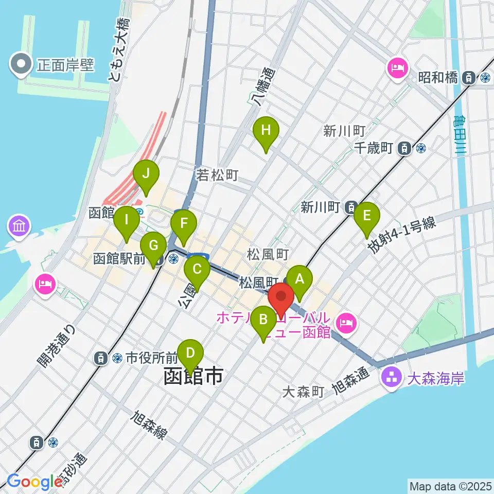 シネマ太陽函館周辺のコンビニエンスストア一覧地図