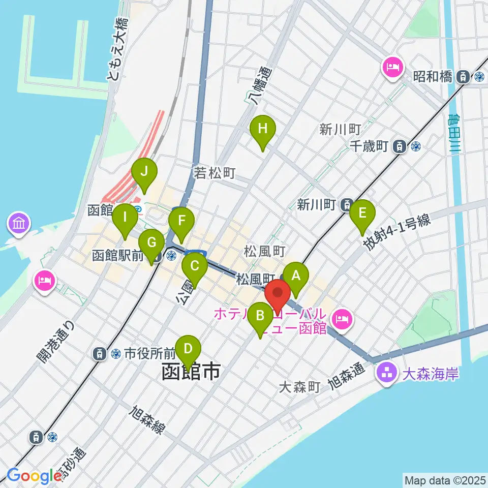 シネマ太陽函館周辺のコンビニエンスストア一覧地図